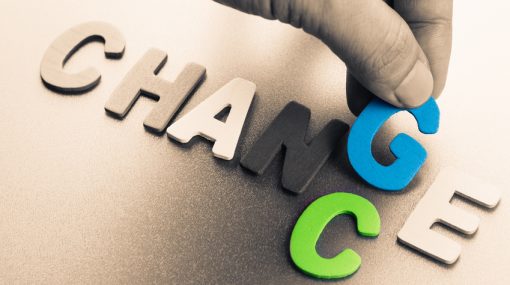 Change chance Finger pick a wood letters of Change and Chance word concept